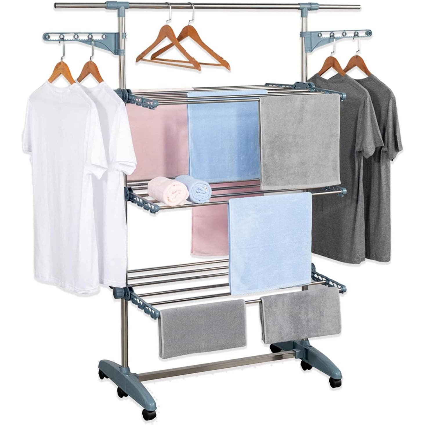 Functional clothing rack for drying, gray
