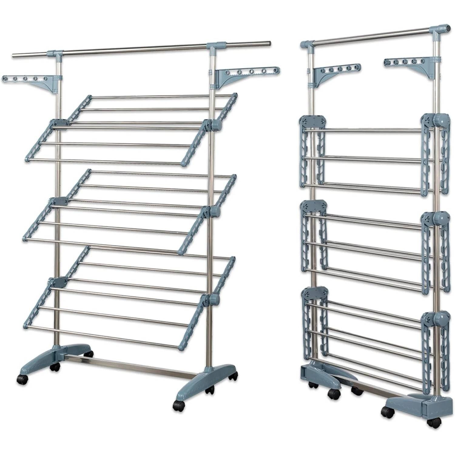 Perchero funcional para secar ropa, gris