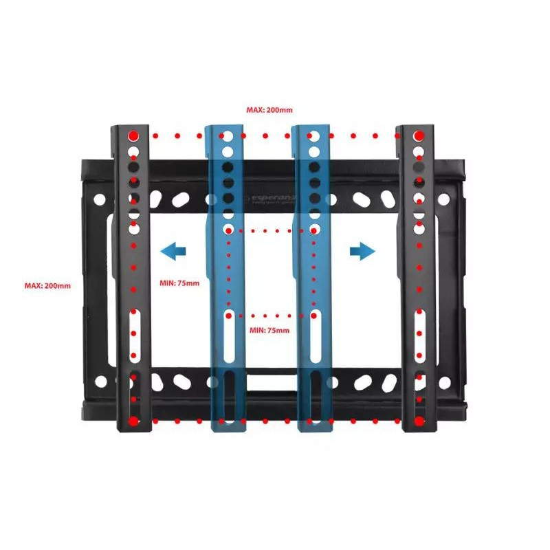 Suporte de parede para TV - Preto - Metal - 14–50 polegadas