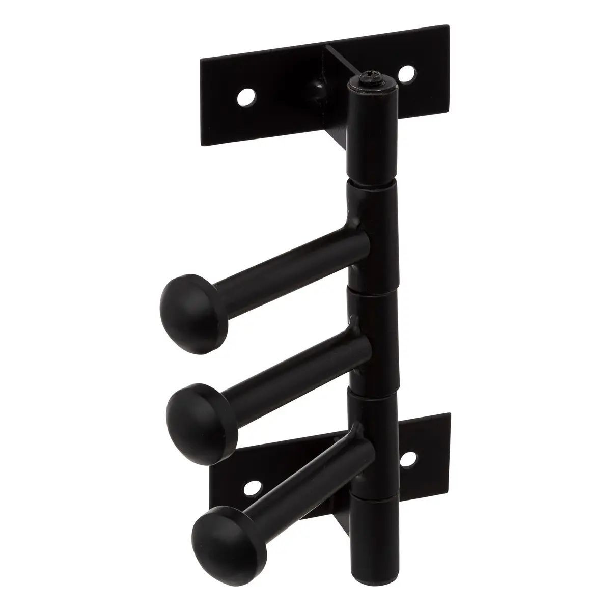 Wall -hung clothes hanger - rotating hooks - black