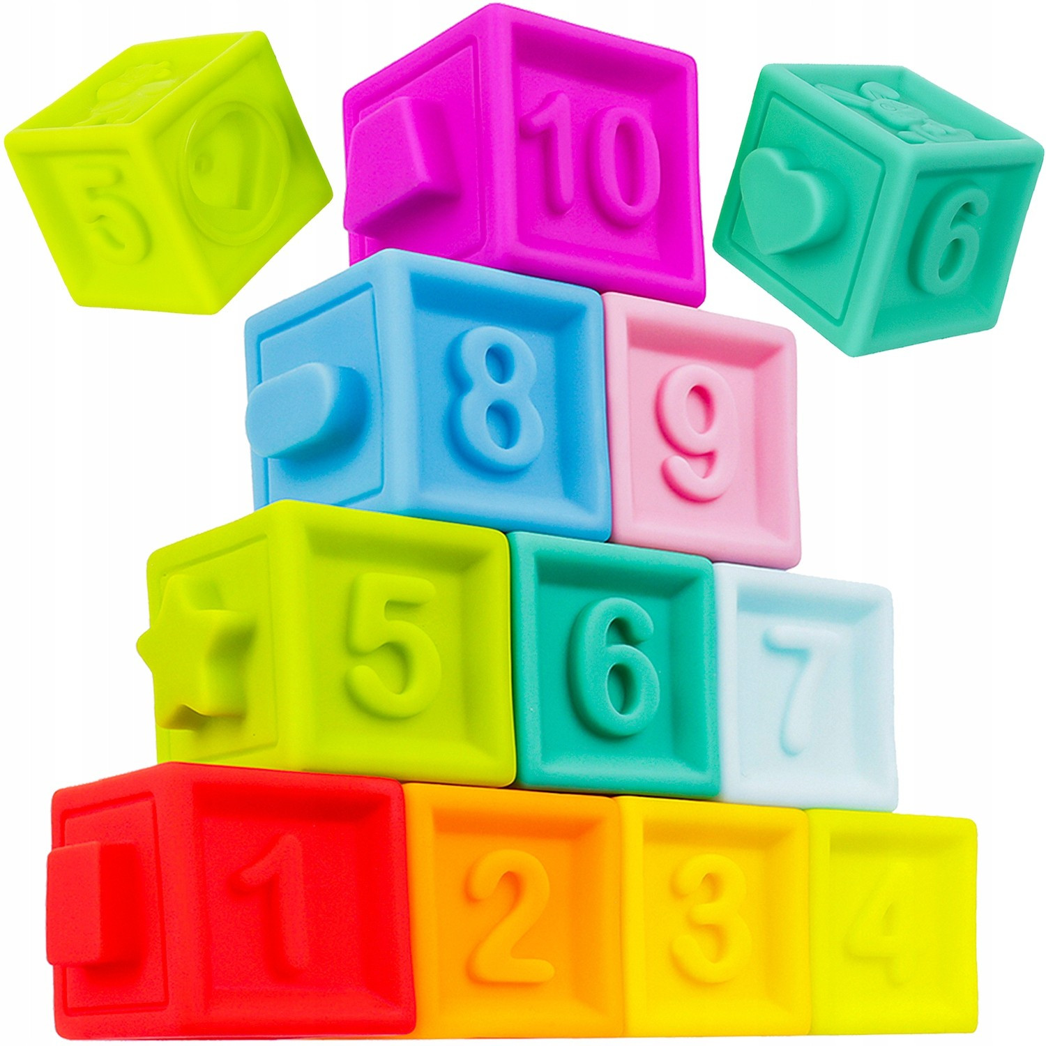 Soft numerical blocks - rubber - 10 pcs