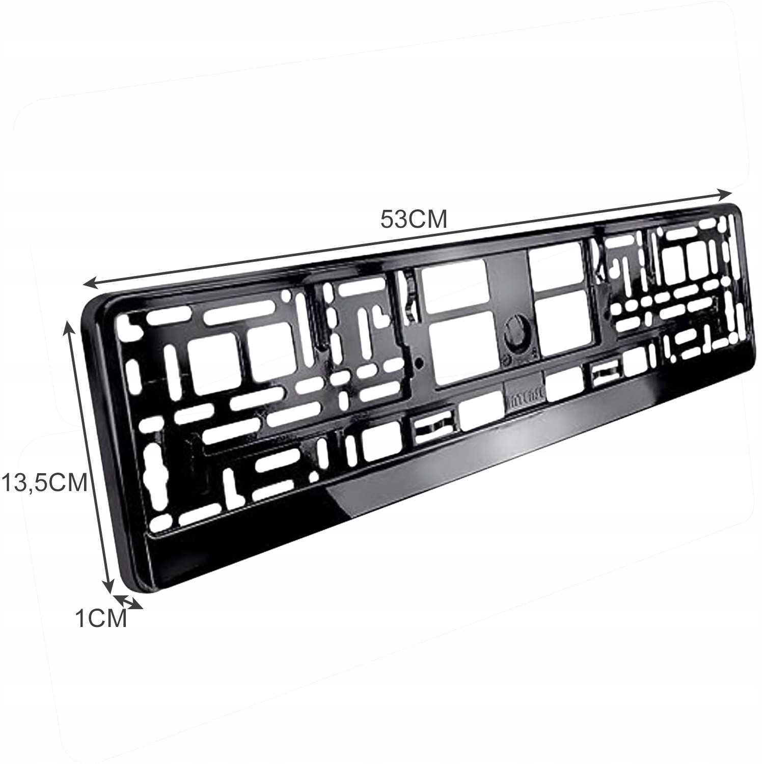 Support de plaque d'immatriculation - Noir - 2 pcs