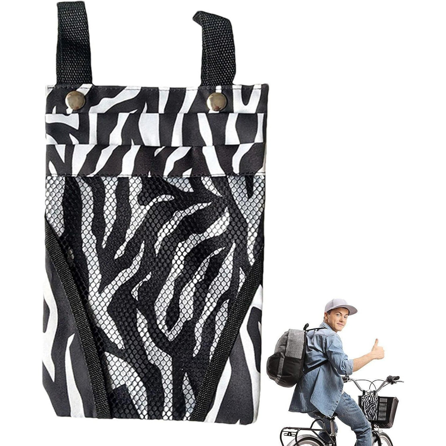 Water resistant bag for bicycle boards - zebra pattern