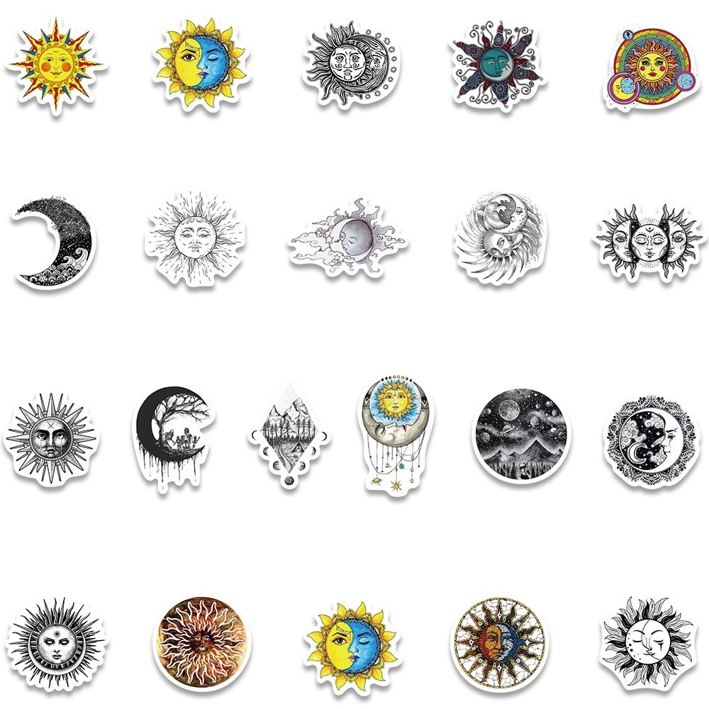 Adesivos - Sol e Lua - 50 unid.