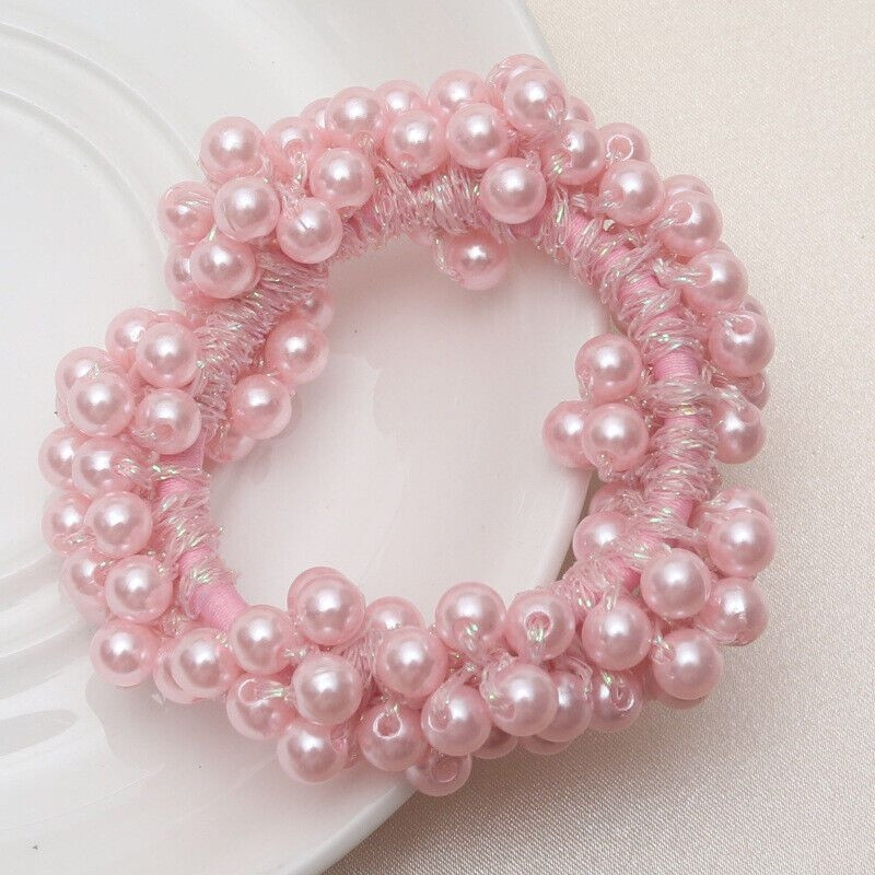 Torção de cabelo com miçangas - rosa