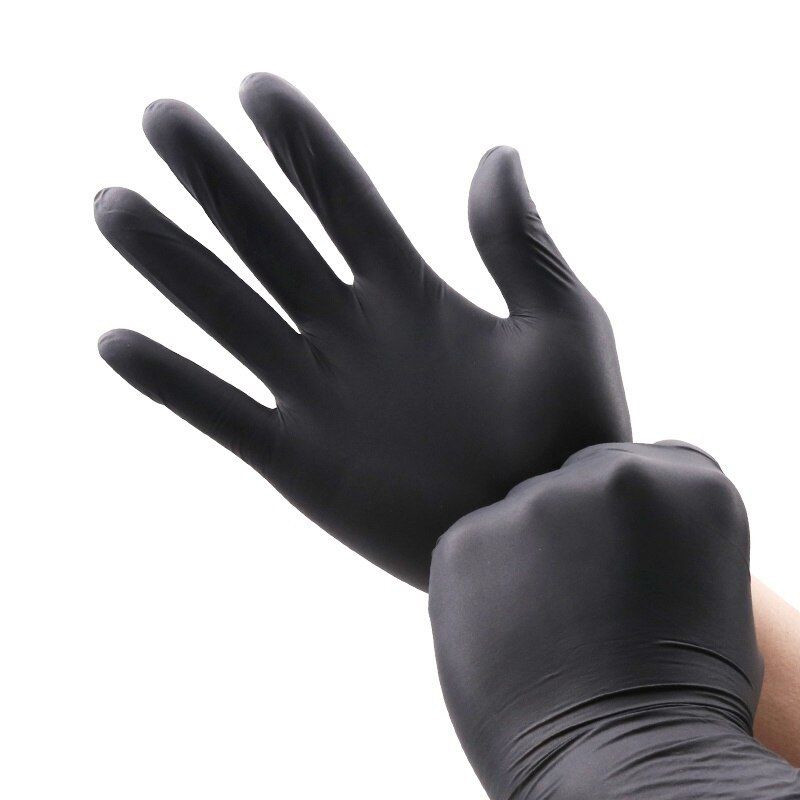 Nitril gloves - Black - 100 pcs - Large