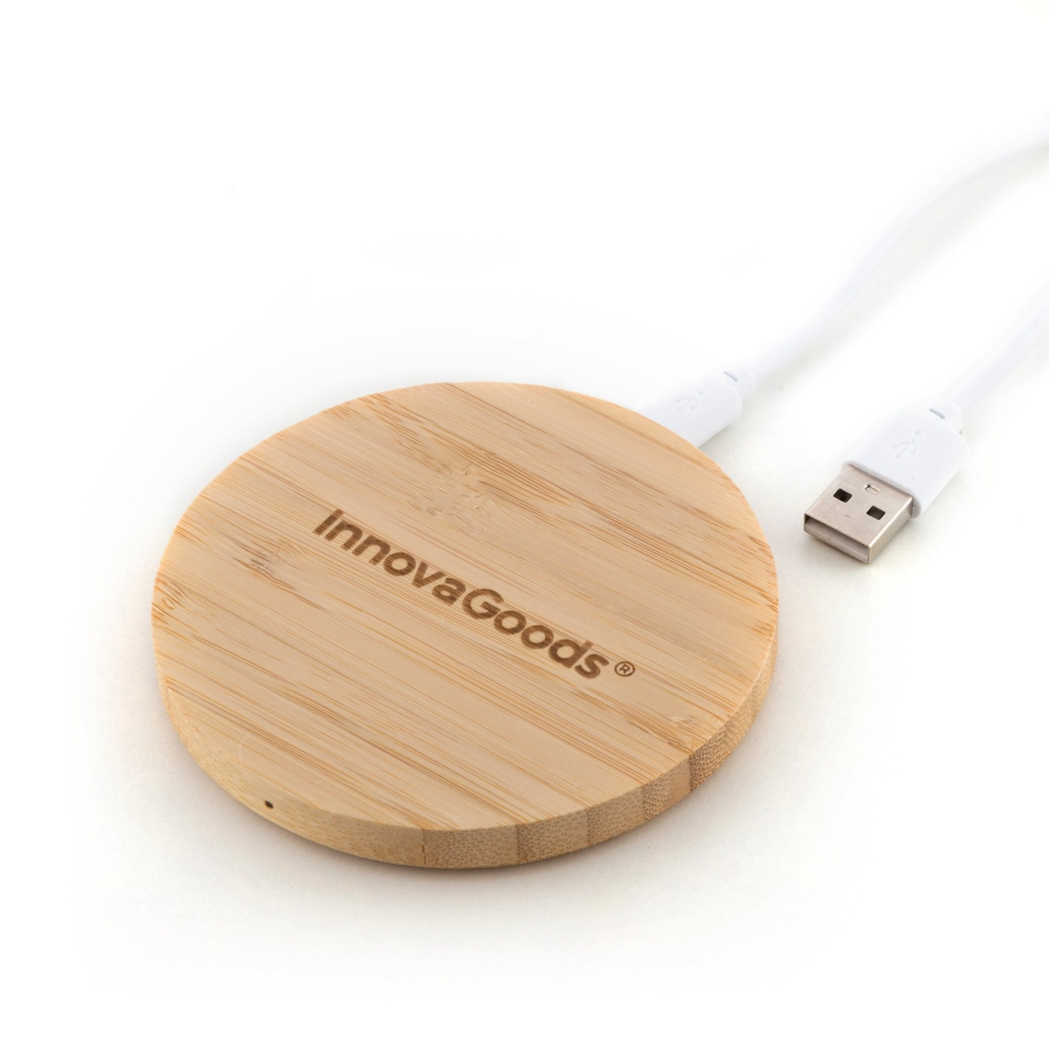 Wireless Mobile charger - bamboo - iOS and Android