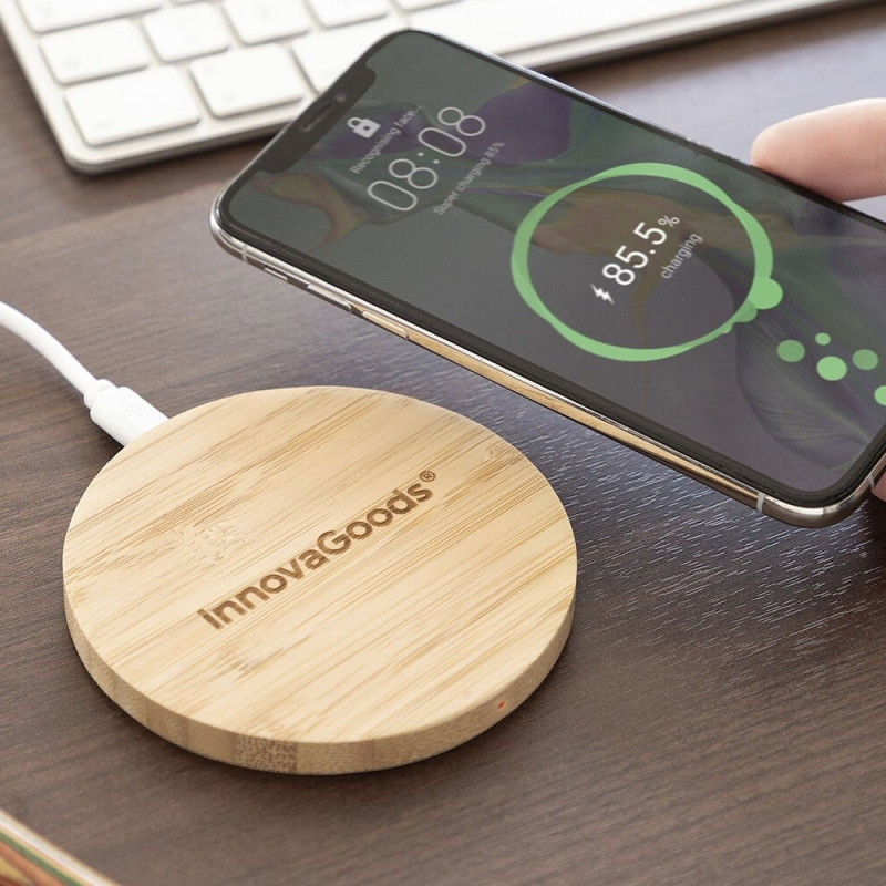 Wireless Mobile charger - bamboo - iOS and Android