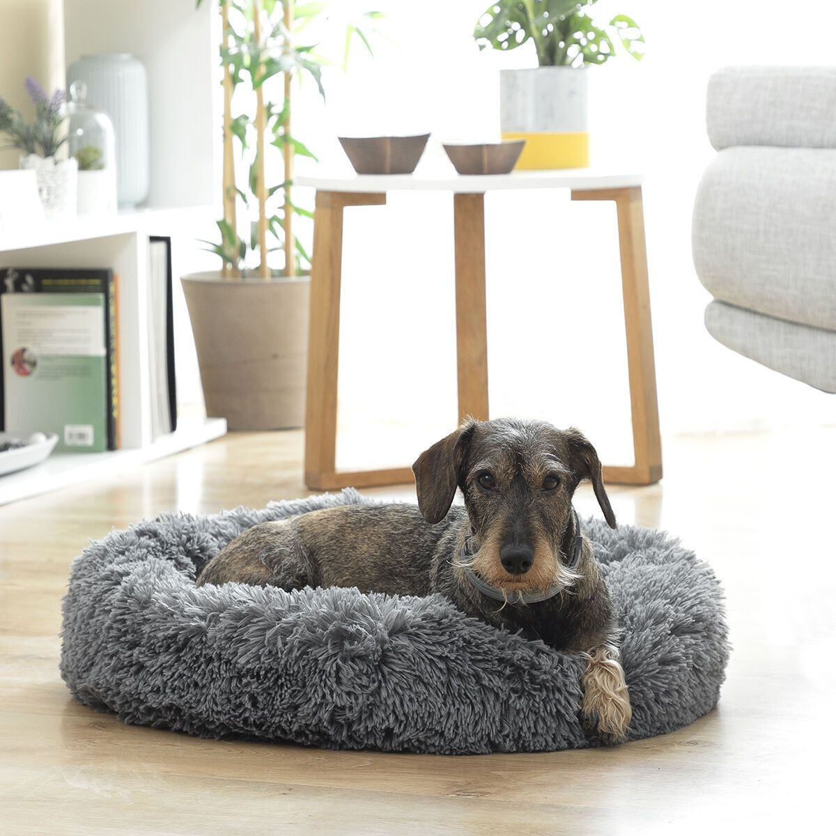 Weiches Tierbett - grau