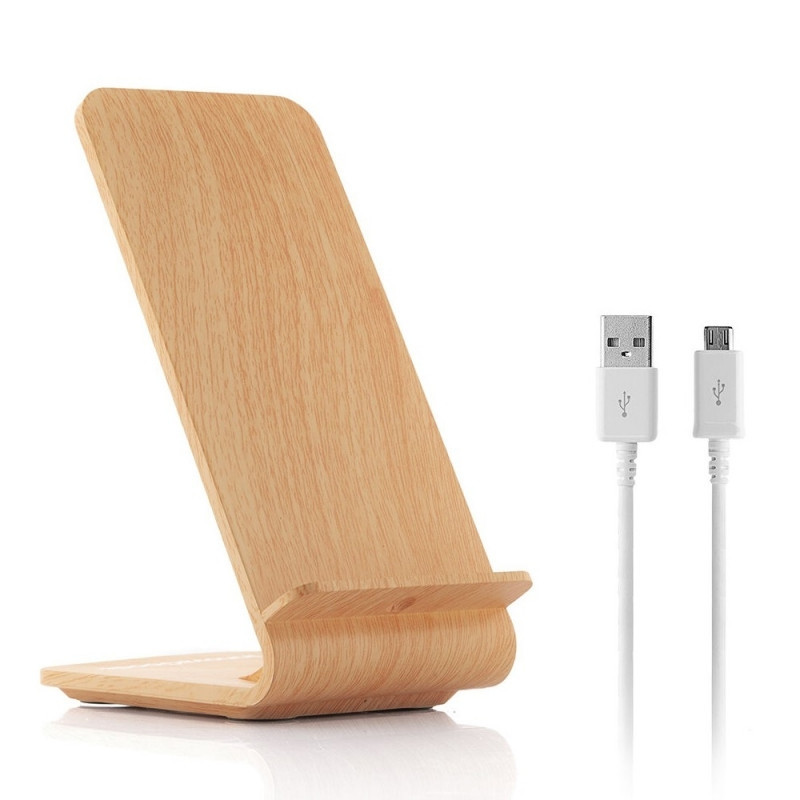 Mobile holder with wireless charge - brown