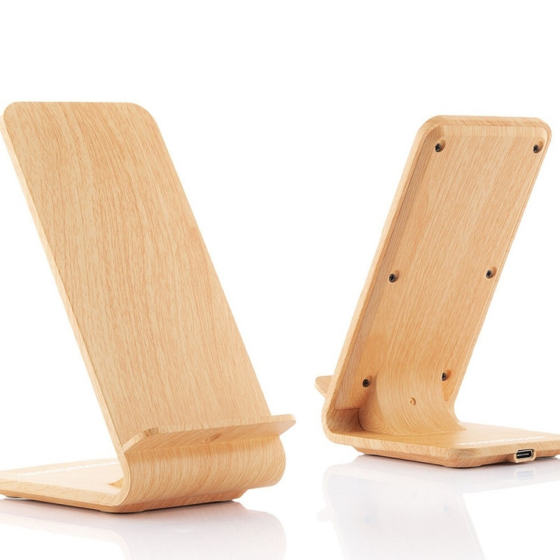 Mobile holder with wireless charge - brown