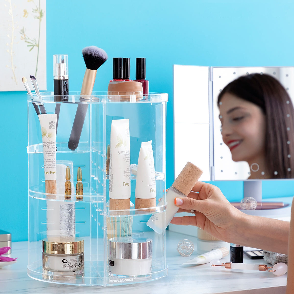 Rotating storage shelf - transparent