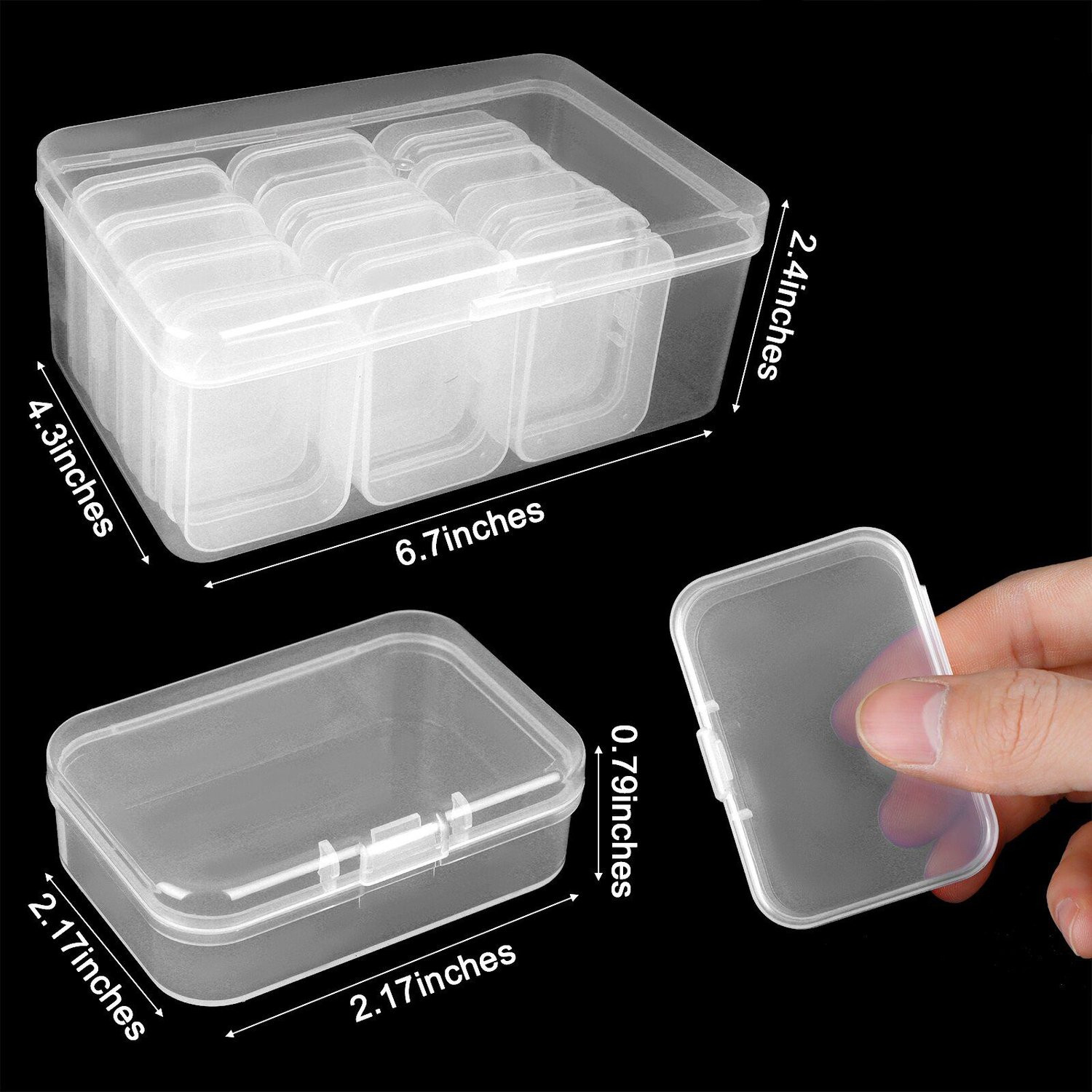 12 small storage boxes - plastic