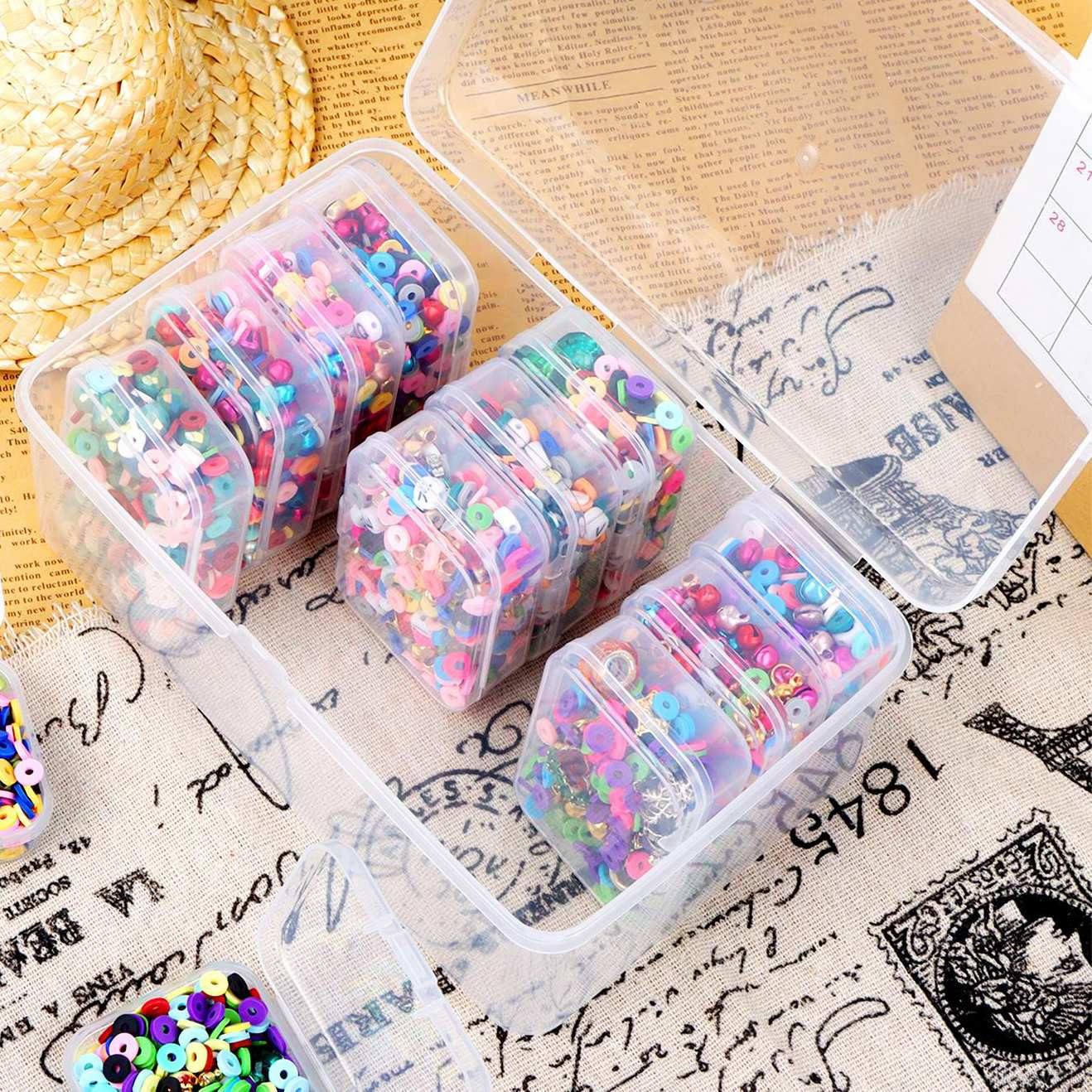 12 small storage boxes - plastic