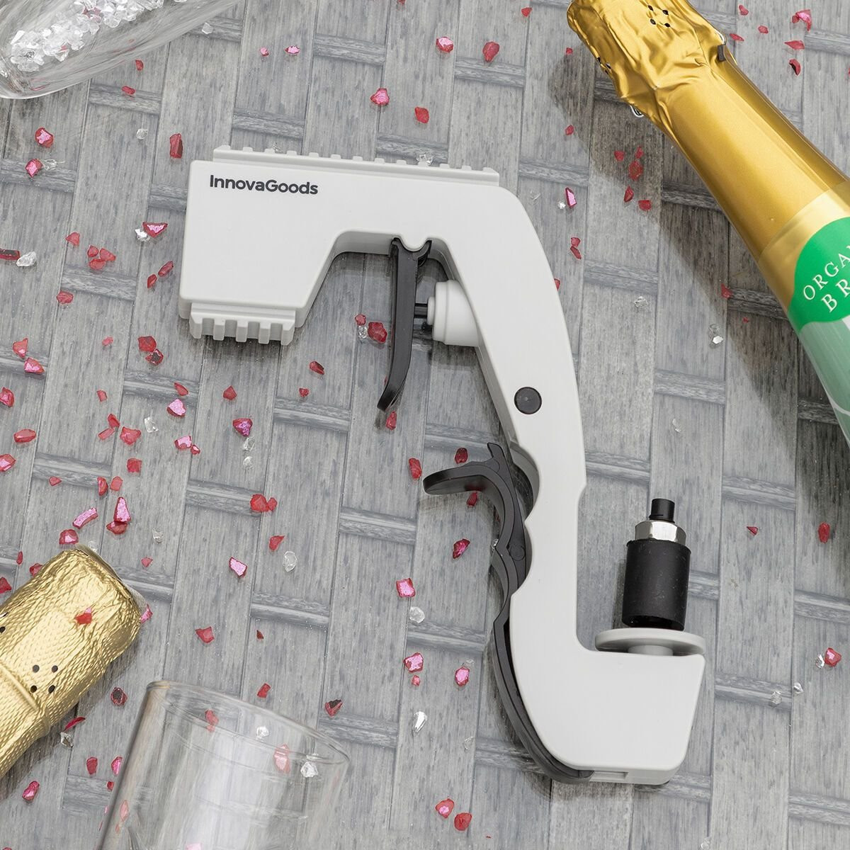Champagnepistool - grijs - kunststof
