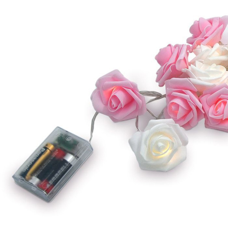Loop de luz romântico - rosas - 20 luzes LED