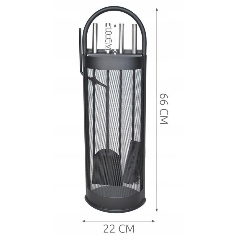 Set d'accessoires pour cheminée - noir - 5 pièces