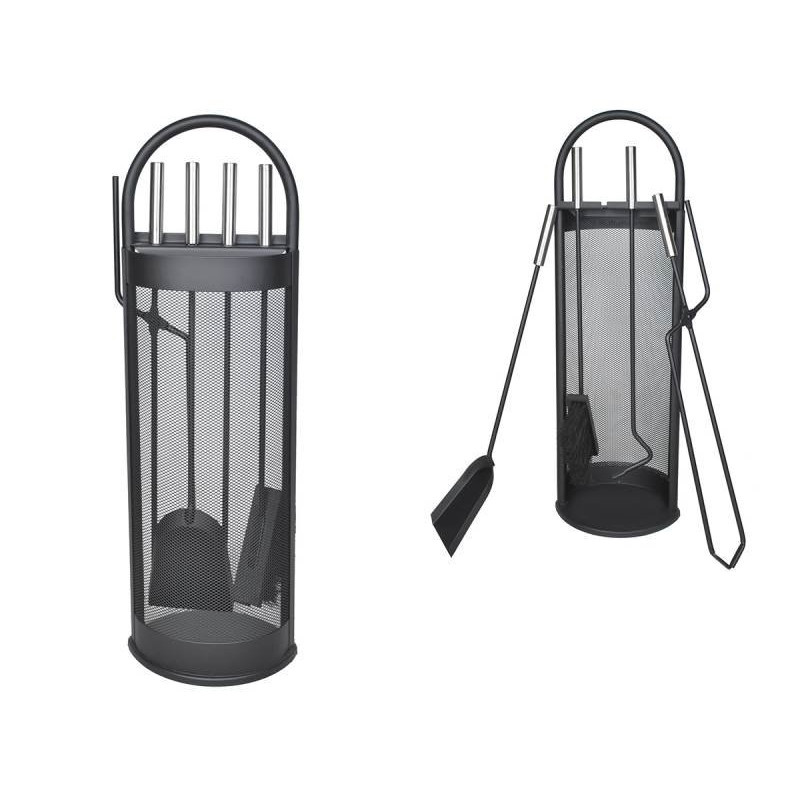 Set d'accessoires pour cheminée - noir - 5 pièces
