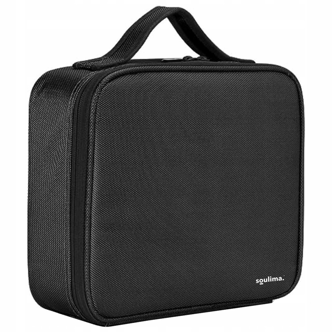 Spacious makeup bag with handle
