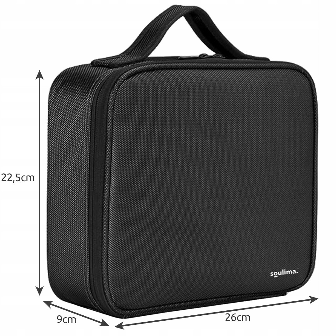 Spacious makeup bag with handle