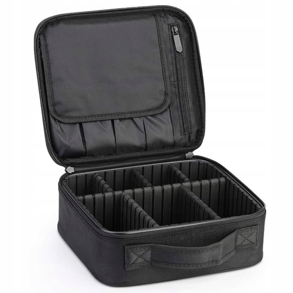 Spacious makeup bag with handle