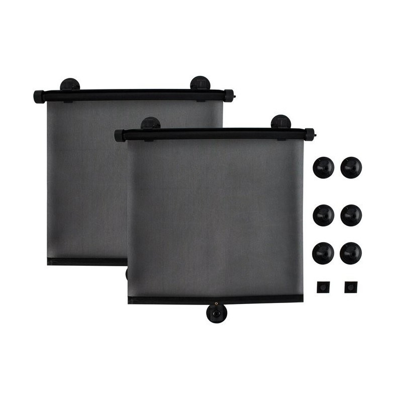 Protector solar para ventanillas de coche - pvc - negro - 2 piezas