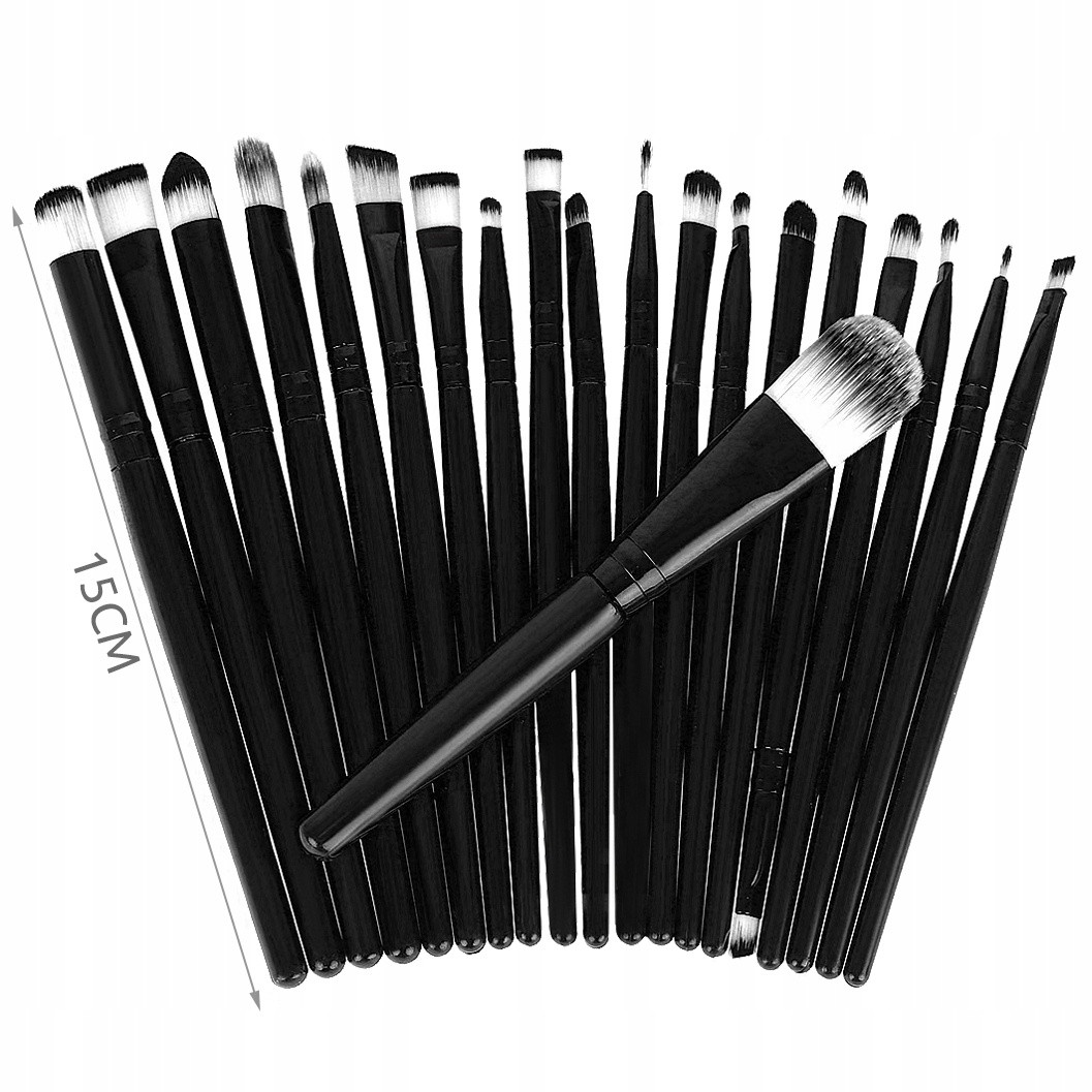 Makeup brush set - 20 pcs - black