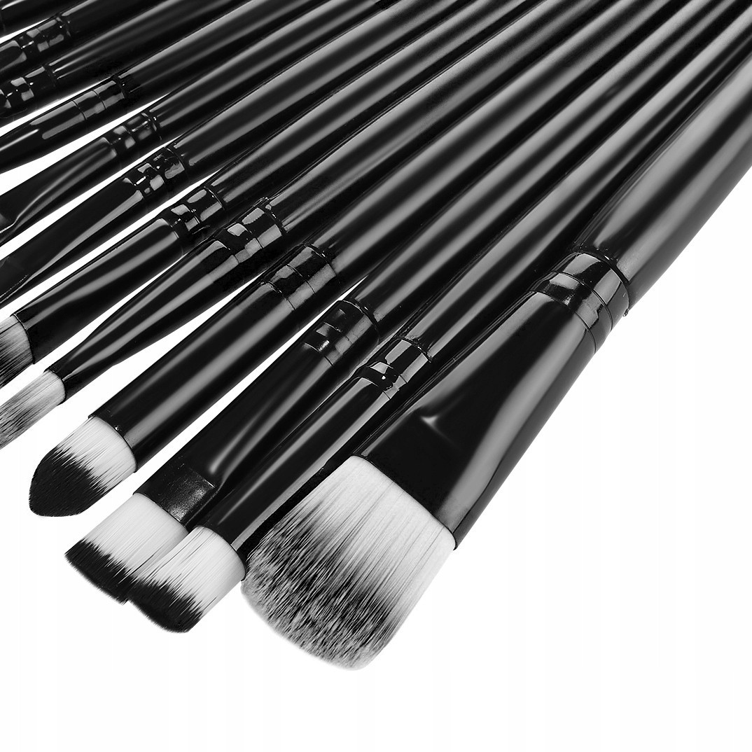 Makeup brush set - 20 pcs - black