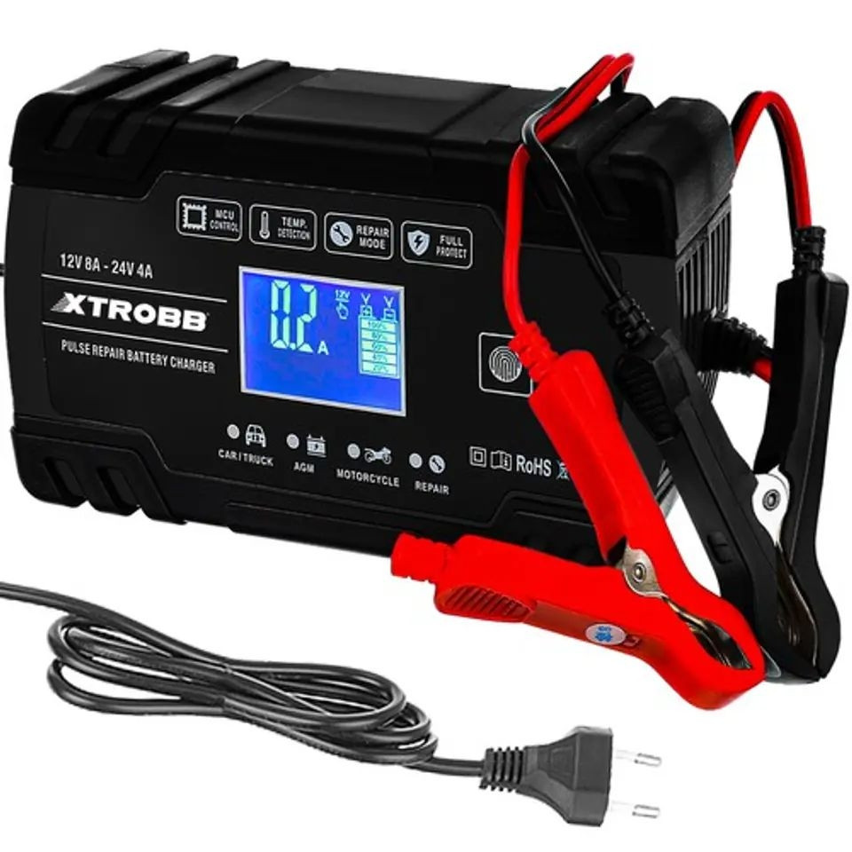Automatic rectifier for 12V or 24V battery
