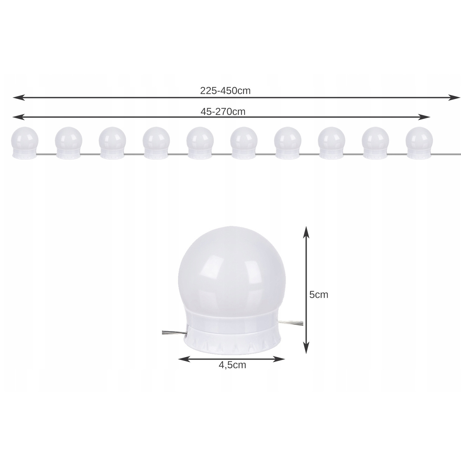 Éclairage de miroir avec panneau de commande intelligent - LED
