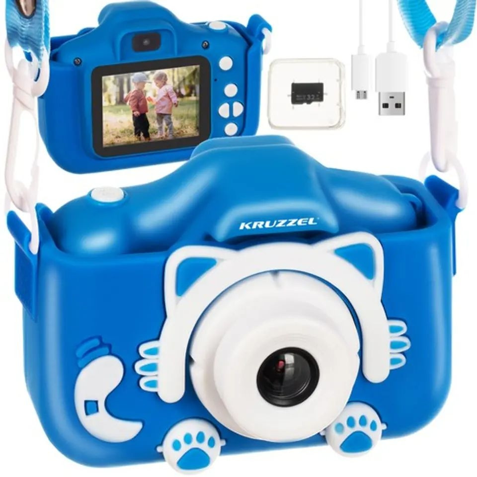 Fotocamera digitale per bambini - con giochi - blu