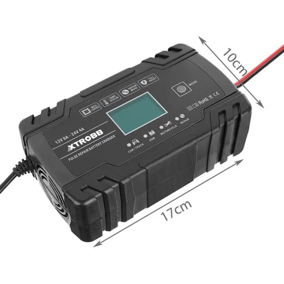 Automatic rectifier for 12V or 24V battery