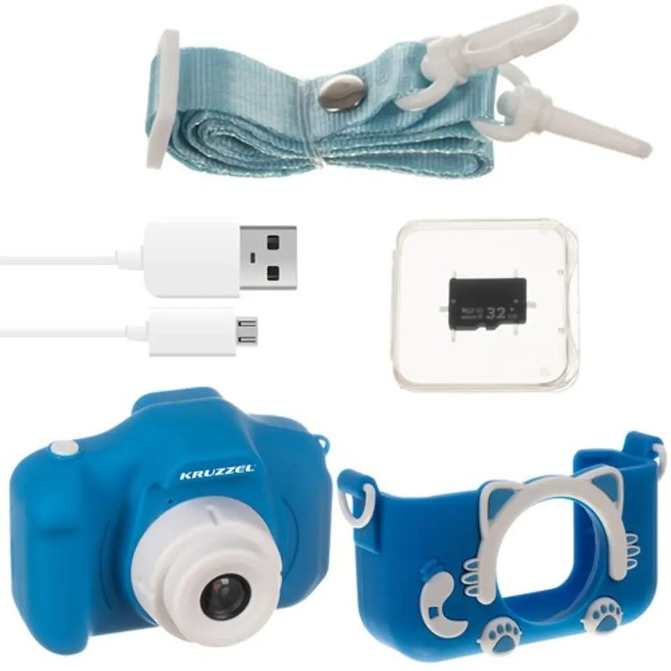 Fotocamera digitale per bambini - con giochi - blu