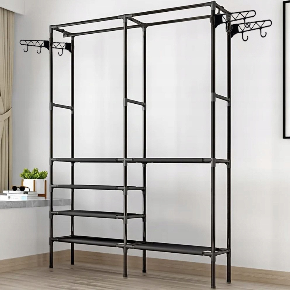 Spacious clothes hanger - 6 shelves