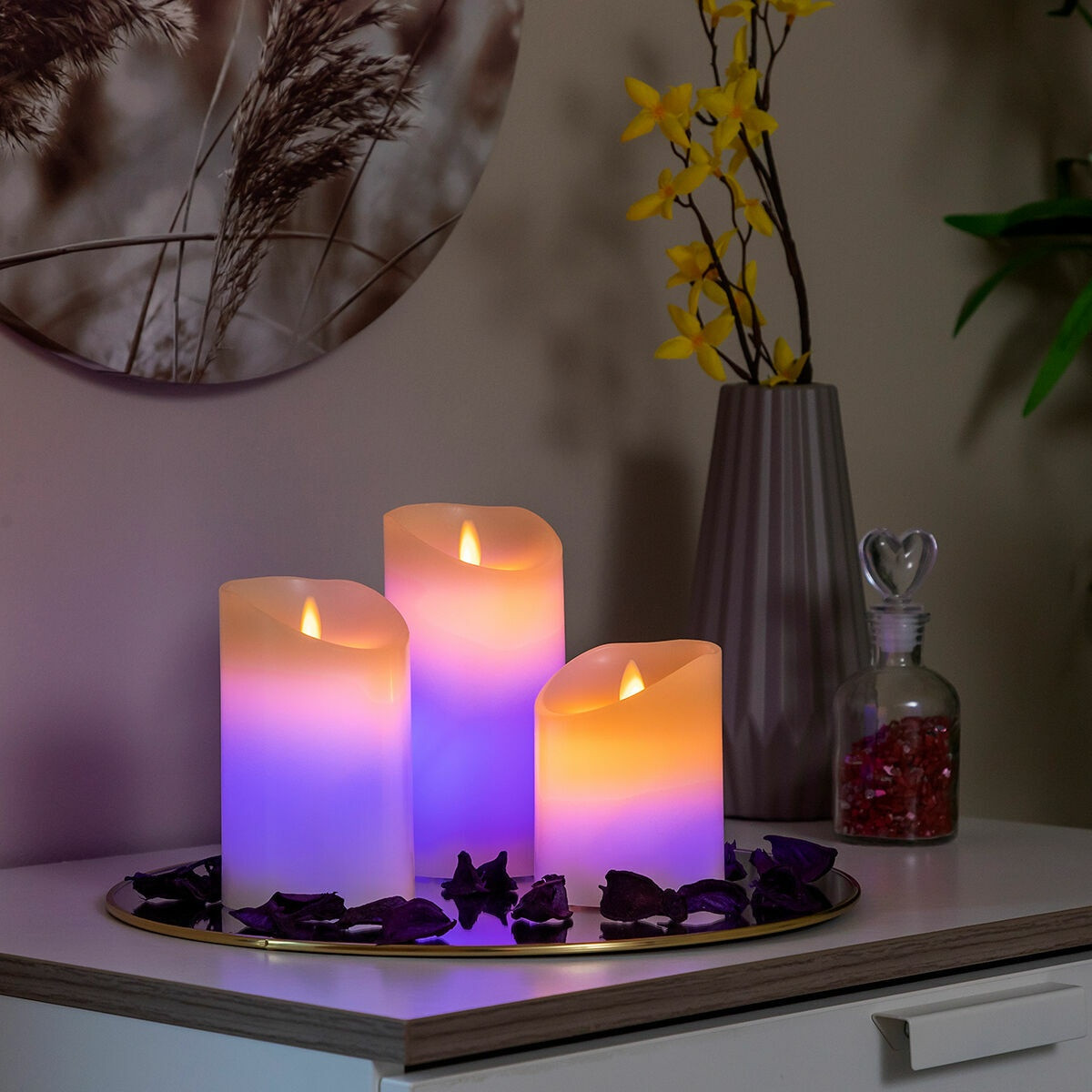 Battery -powered LED light - multicolored - 3 pcs