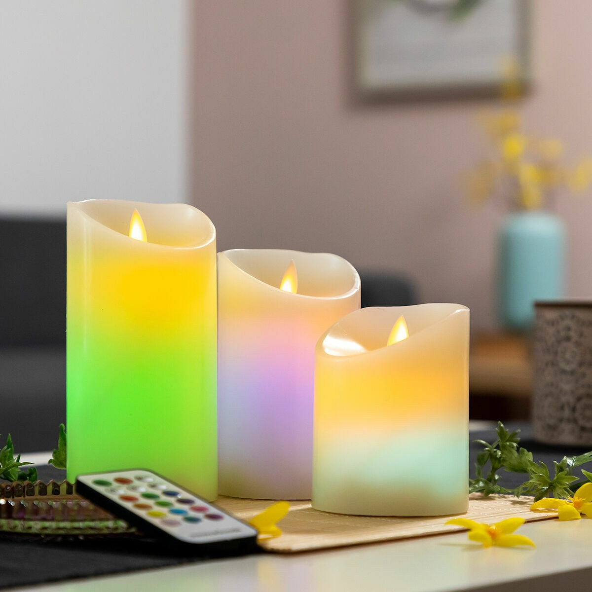 Battery -powered LED light - multicolored - 3 pcs