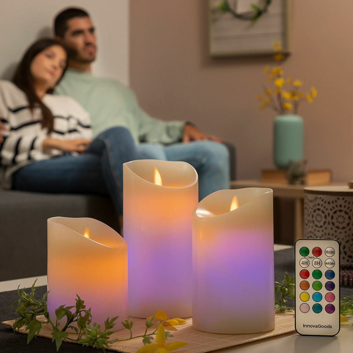 Lampe LED à piles - multicolore - 3 pcs