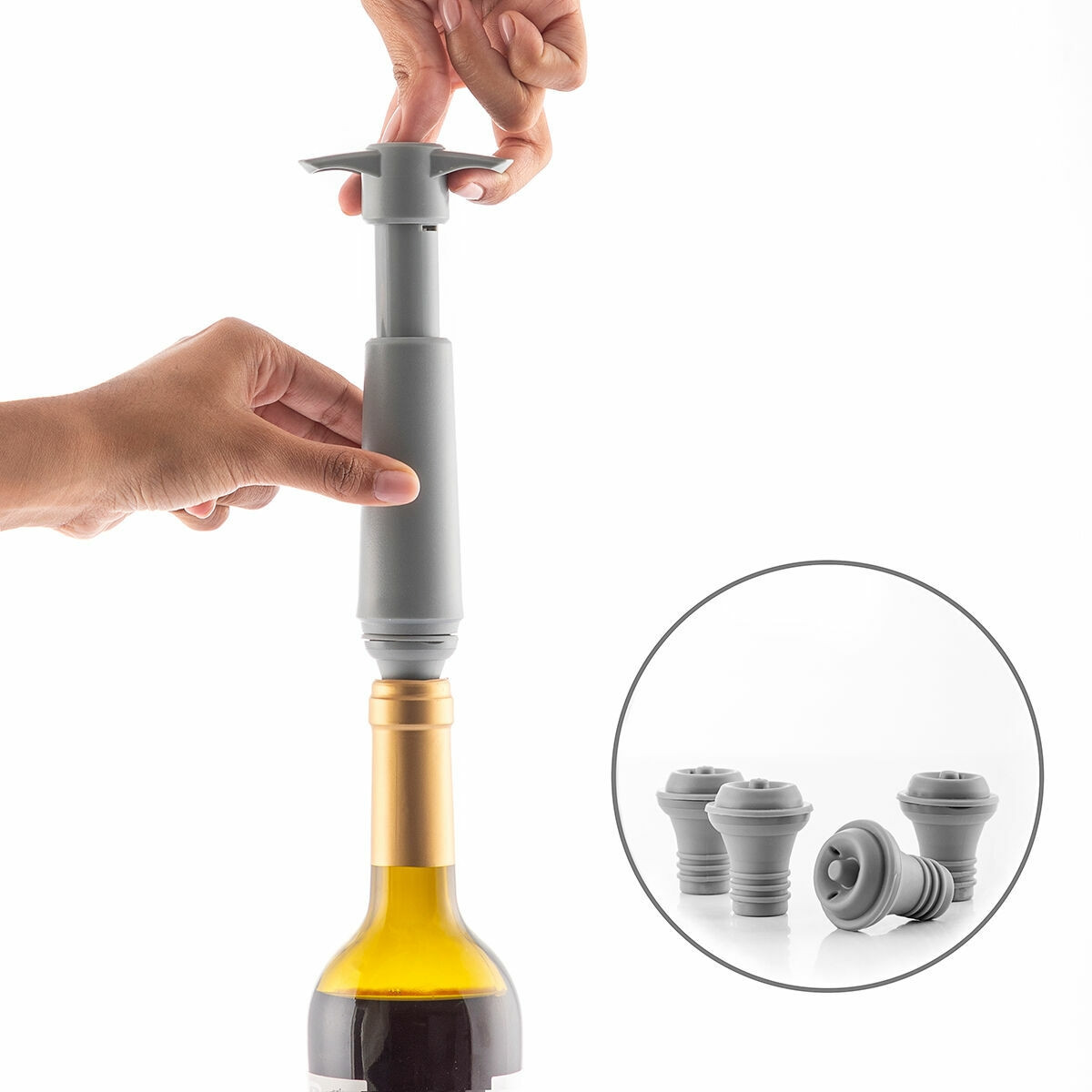 Vacuum Pump for Wine with 4 Corks