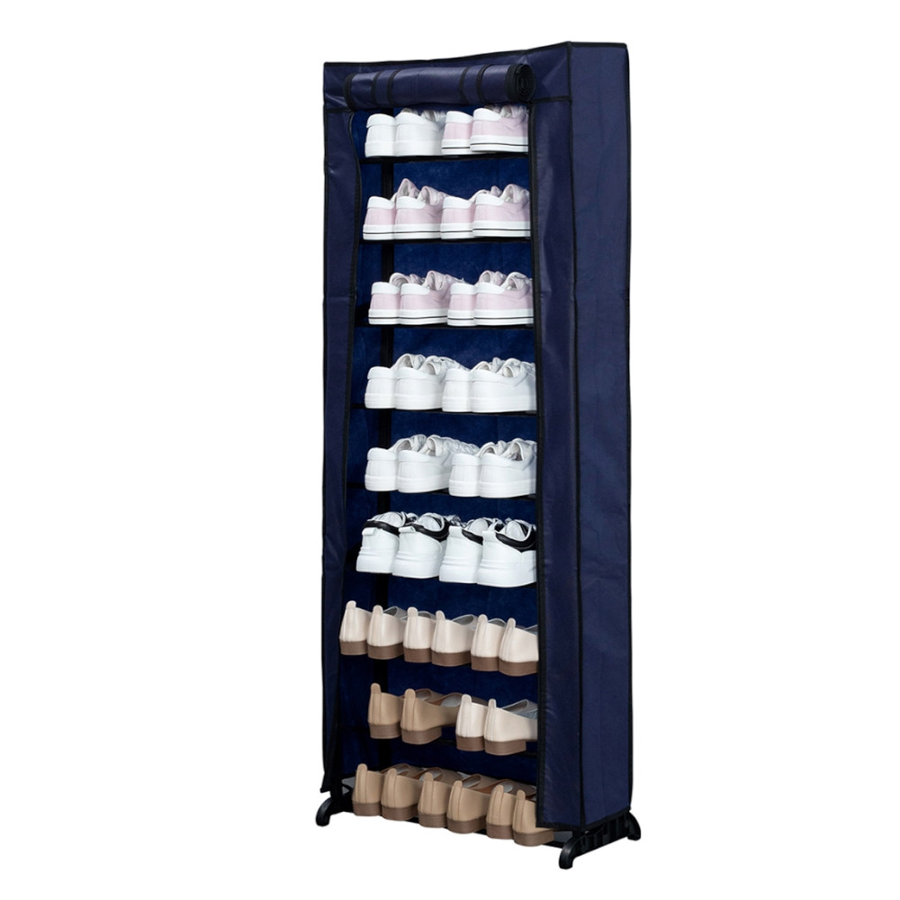 Scarpiera con Coperchio - 9 Ripiani - Blu