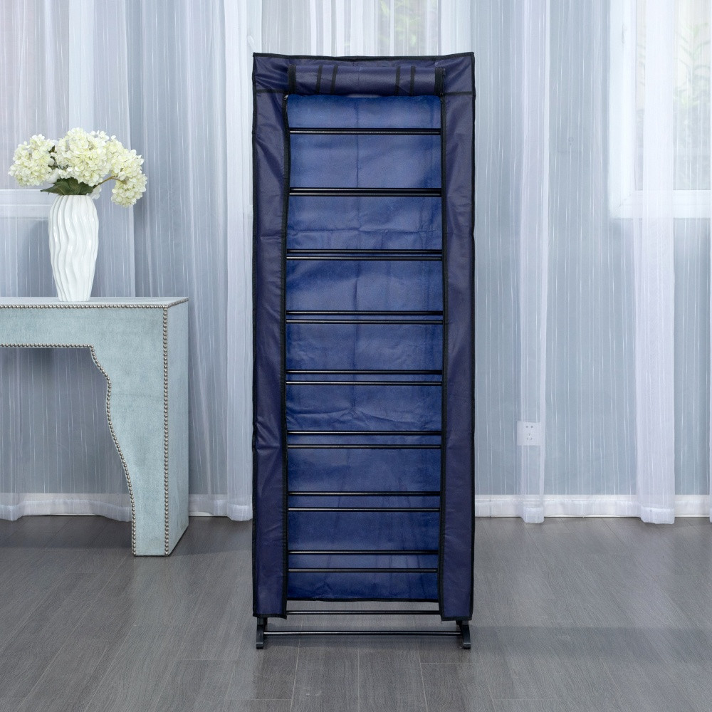 Scarpiera con Coperchio - 9 Ripiani - Blu