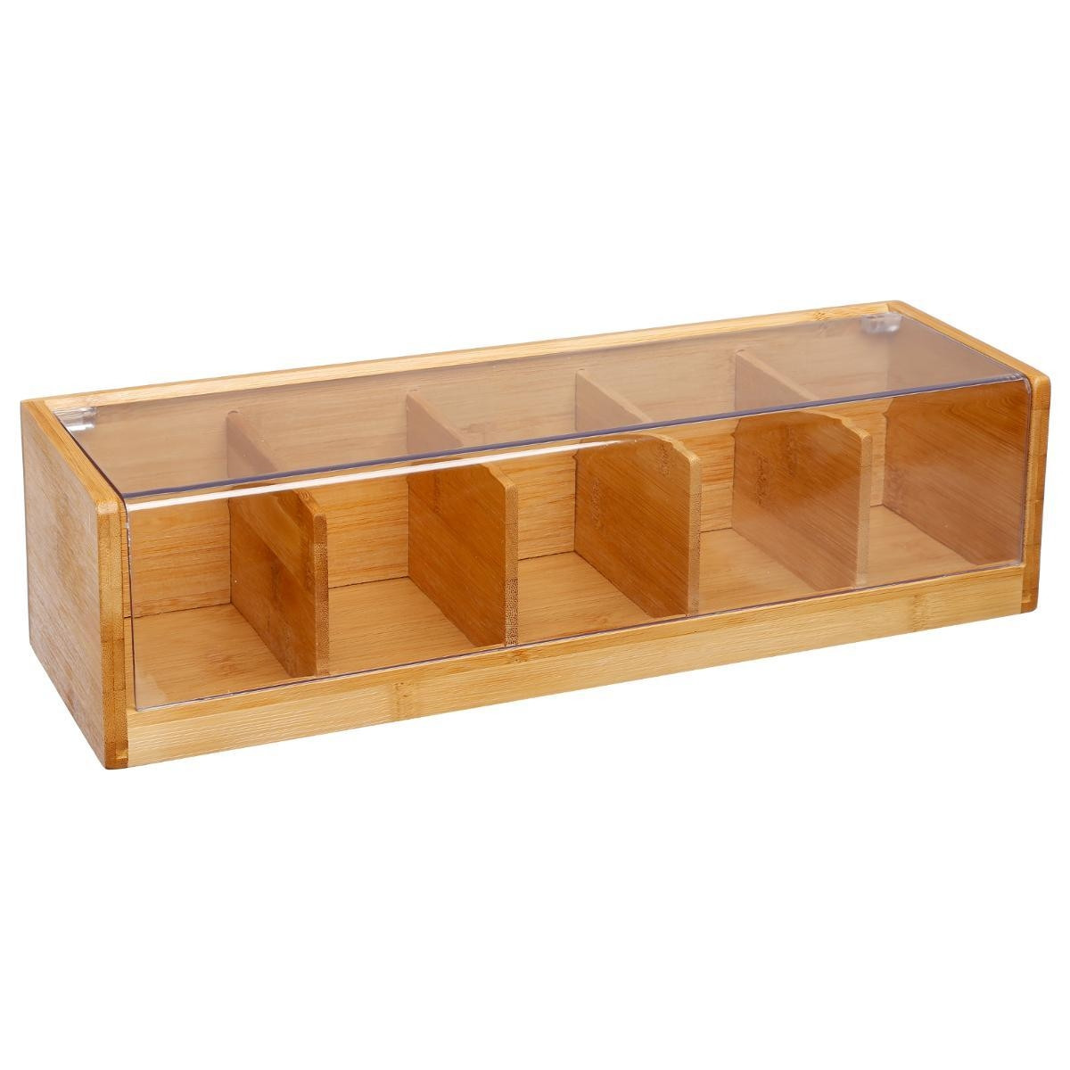 Boîte de rangement en bambou à 5 compartiments
