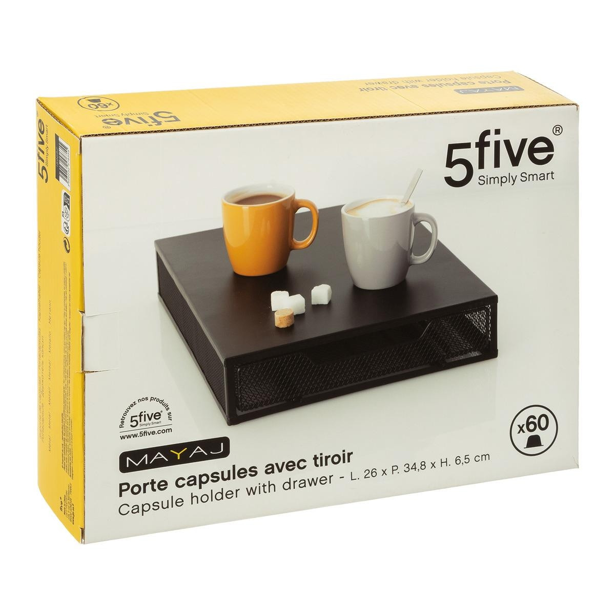 Kaffeekapselhalter mit Schublade - Schwarz