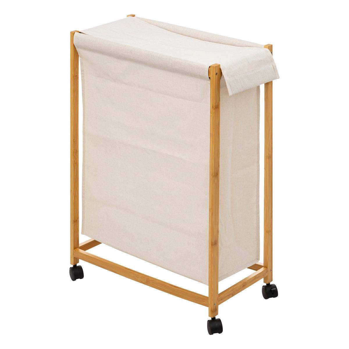 Cesto para roupa suja com rodas - Bege