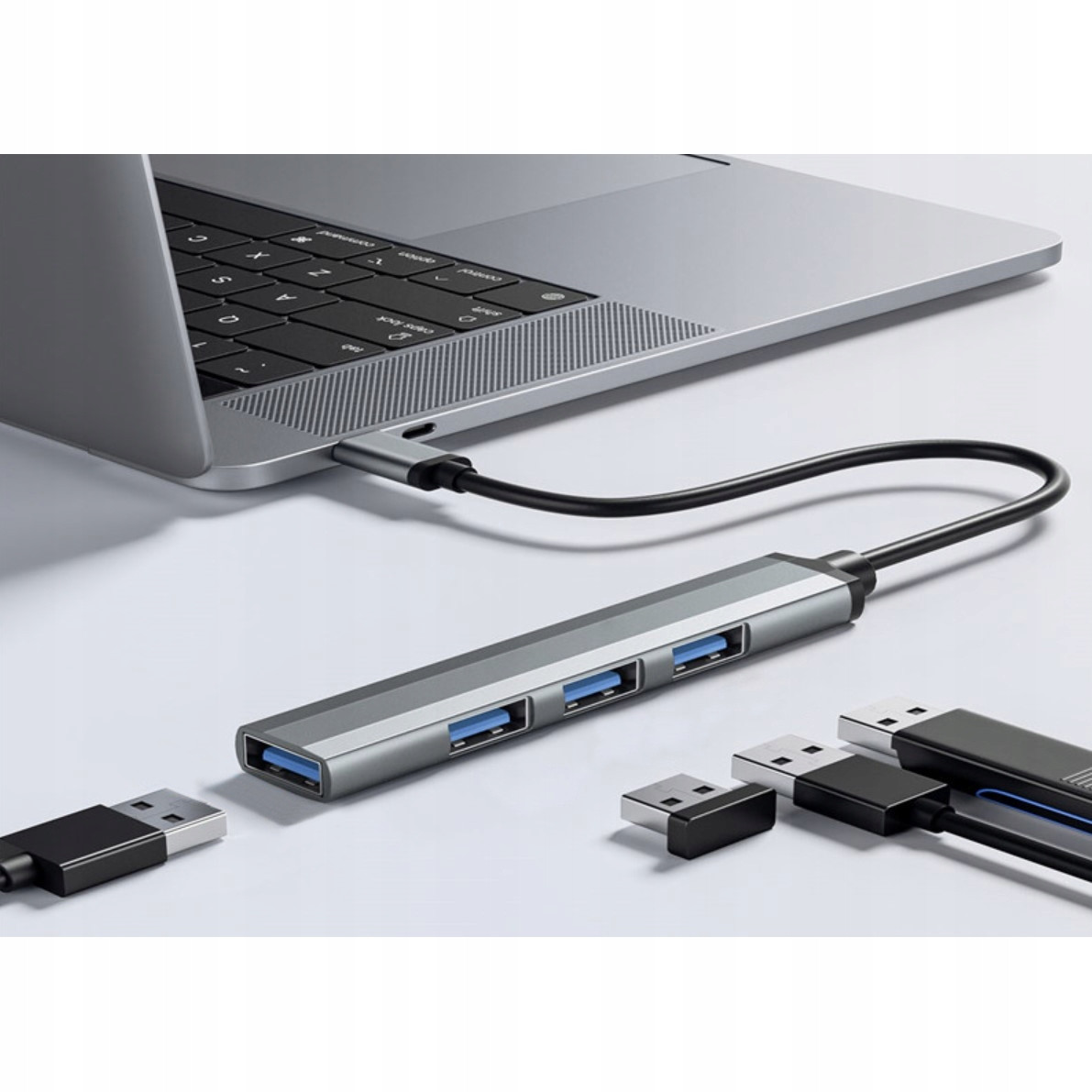 Concentrador USB de 4 puertos - Aluminio