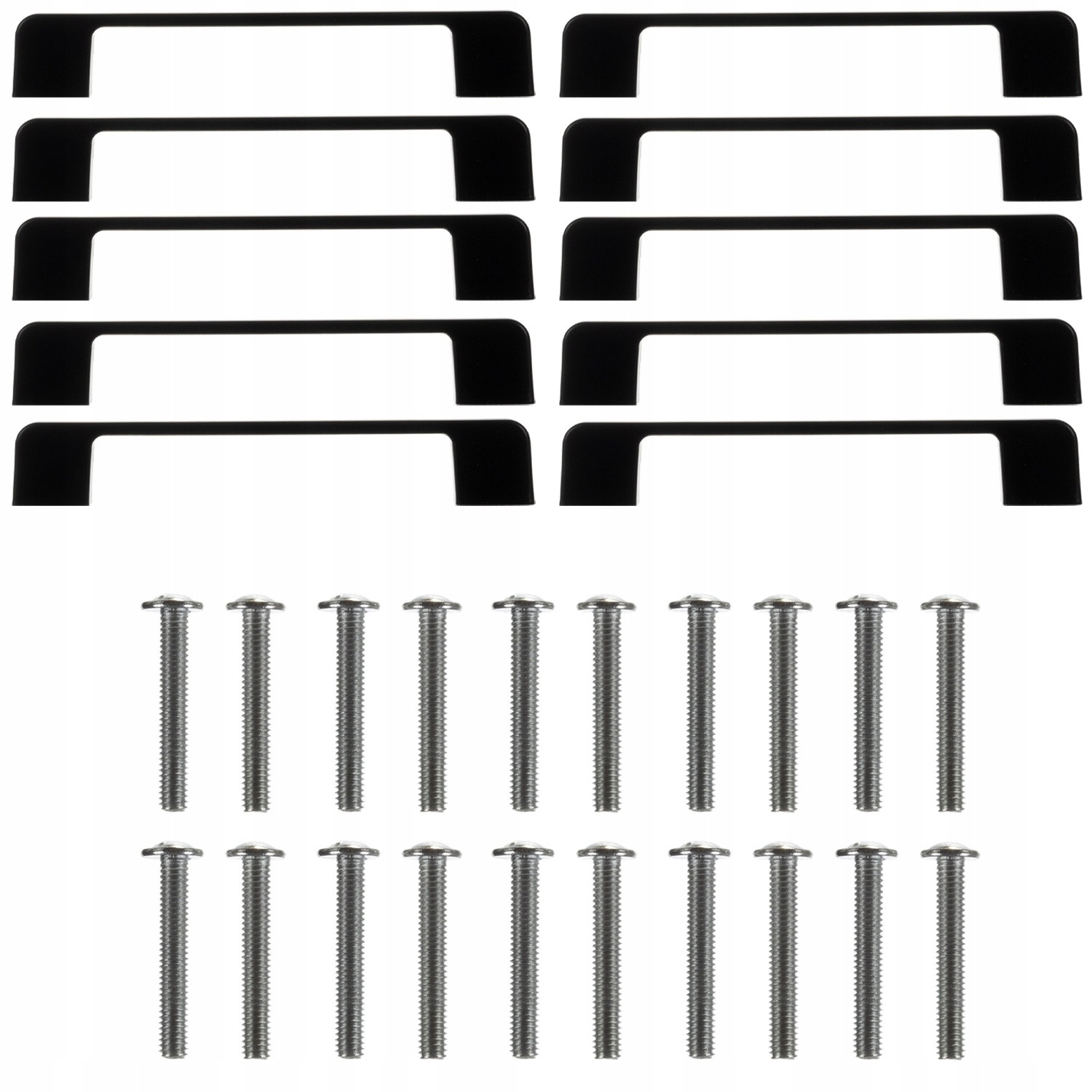 Möbelgriffe 10er-Pack, Mattschwarz