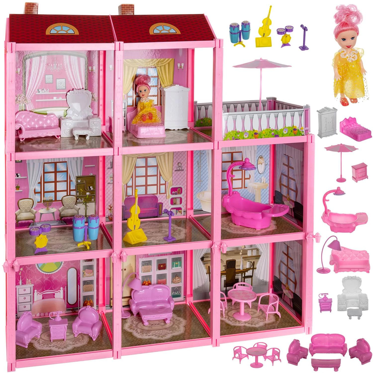 Grande maison de poupée avec poupée