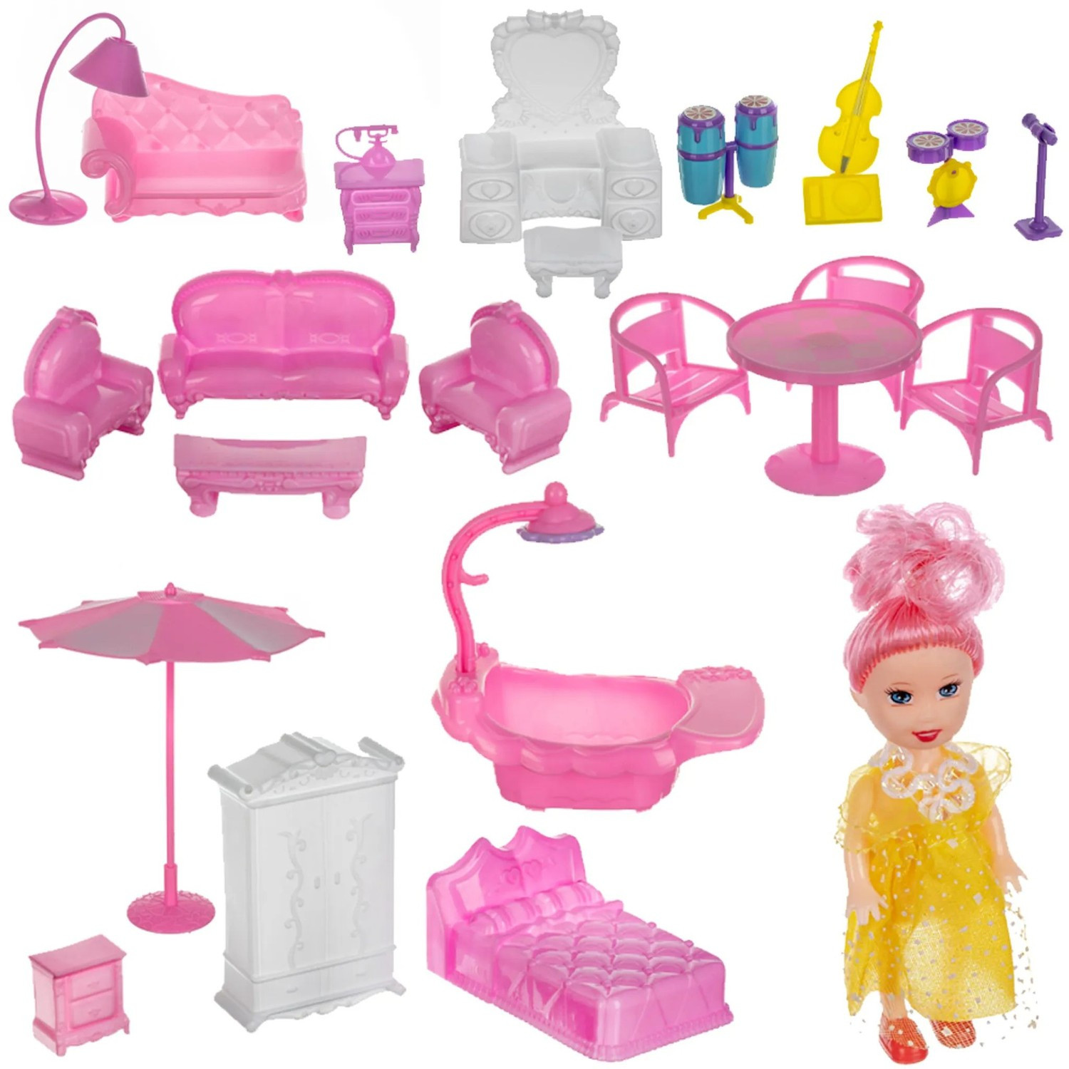 Casa de bonecas grande com boneca