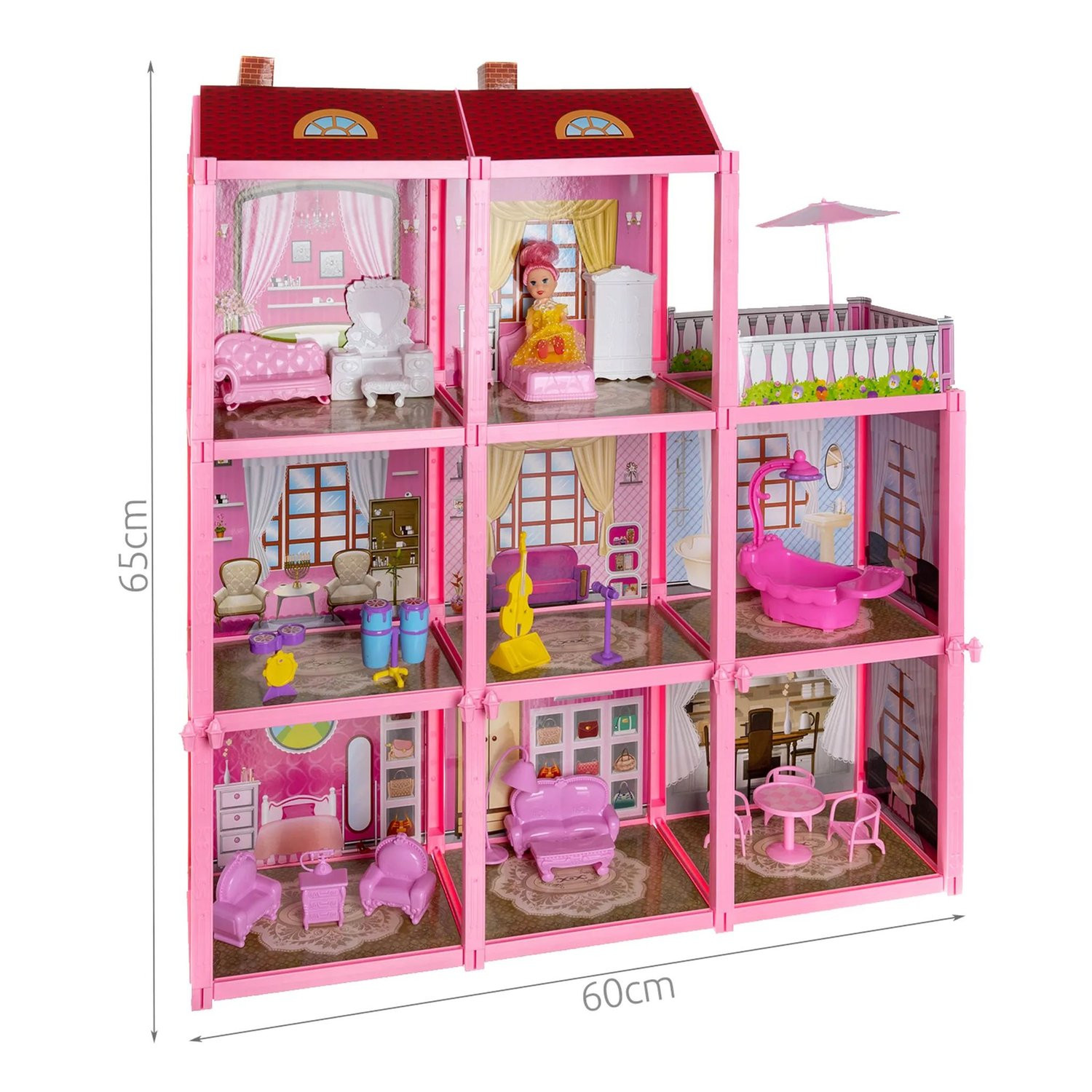 Casa de bonecas grande com boneca