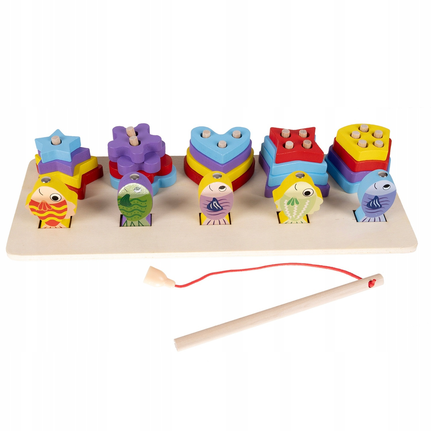 Puzzle de madeira com jogo de peixes