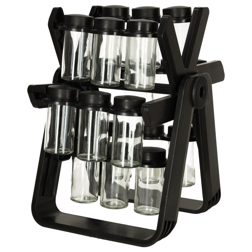 Rotating spice rack with container